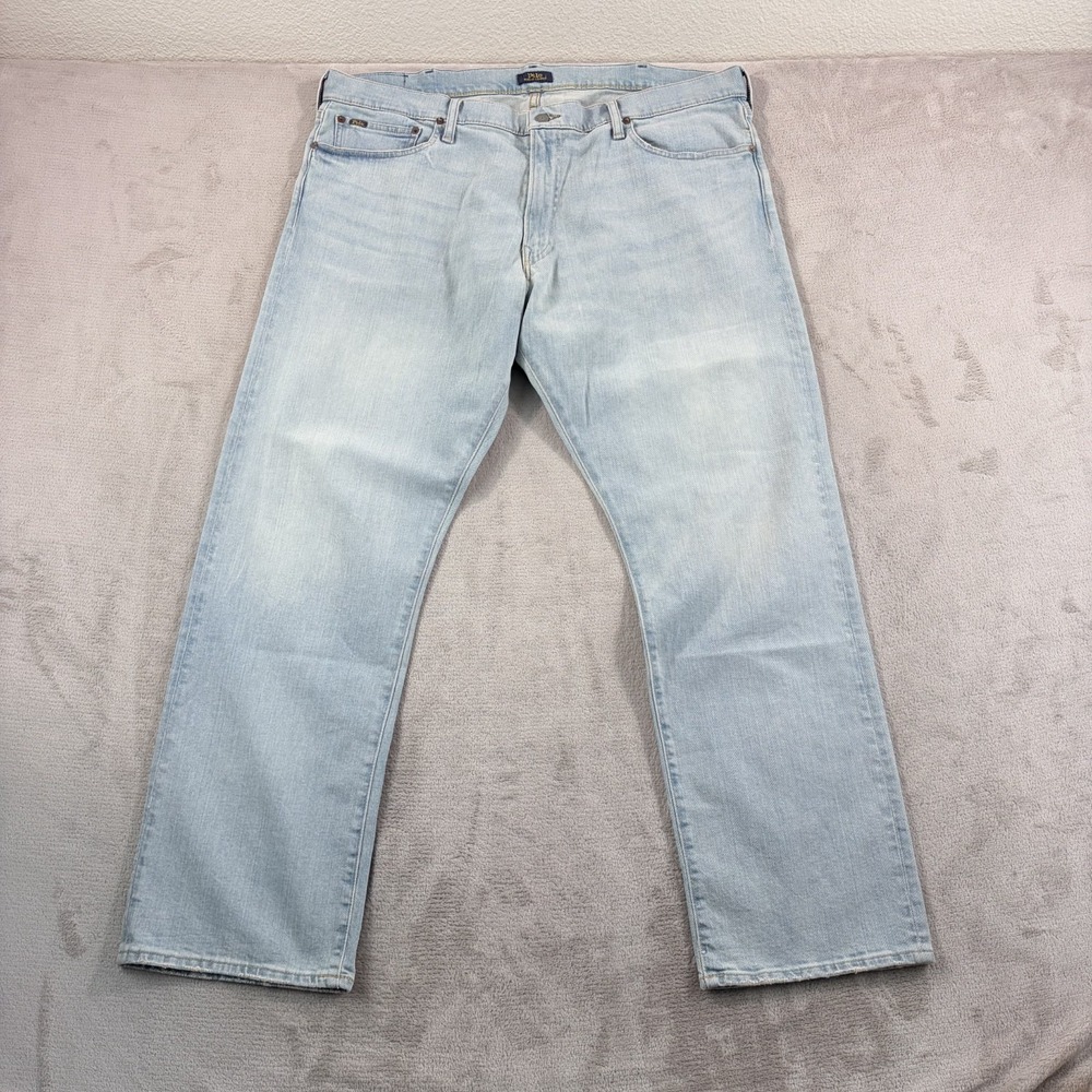 Polo Ralph Lauren The Classic Fit Straight Denim Jeans Light Blue Wash Men 40x32